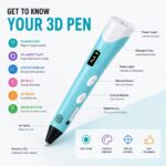 3D Pen Printer Kit Set with PLA Filament for Kids Girls Boys Magic Drawing Printing Machine | Smart Electric Doodle Art Pen | Creative Craft Gadgets Toys Gift for Adults & Students - Image 3
