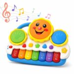 Musical Drum Keyboard Piano Toy for Kids – Baby Musical Toys Set with Light & Sound | Electronic Music Instrument Gift for 1 2 3 Year Old Boy Girl | Kids Piano Keyboard Toy for Baby 6 12 Months