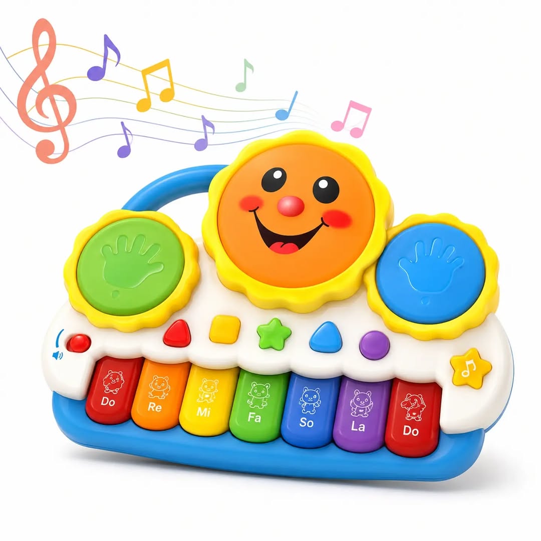 instagram_1779295206351 Musical Drum Keyboard Piano Toy for Kids – Baby Musical Toys Set with Light & Sound | Electronic Music Instrument Gift for 1 2 3 Year Old Boy Girl | Kids Piano Keyboard Toy for Baby 6 12 Months - Image 1