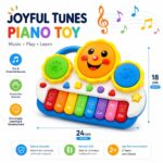Musical Drum Keyboard Piano Toy for Kids – Baby Musical Toys Set with Light & Sound | Electronic Music Instrument Gift for 1 2 3 Year Old Boy Girl | Kids Piano Keyboard Toy for Baby 6 12 Months - Image 5