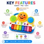 Musical Drum Keyboard Piano Toy for Kids – Baby Musical Toys Set with Light & Sound | Electronic Music Instrument Gift for 1 2 3 Year Old Boy Girl | Kids Piano Keyboard Toy for Baby 6 12 Months - Image 2