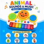 Musical Drum Keyboard Piano Toy for Kids – Baby Musical Toys Set with Light & Sound | Electronic Music Instrument Gift for 1 2 3 Year Old Boy Girl | Kids Piano Keyboard Toy for Baby 6 12 Months - Image 3