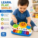Musical Drum Keyboard Piano Toy for Kids – Baby Musical Toys Set with Light & Sound | Electronic Music Instrument Gift for 1 2 3 Year Old Boy Girl | Kids Piano Keyboard Toy for Baby 6 12 Months - Image 6