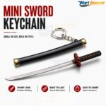 Kart Bazaar Metal Katana Keychain - Mini Samurai Sword Keyring for Car Bike and Bag, Japanese Anime Ninja Key Chain for Men Women and Kids, Retractable Blade Toy Set - Image 6