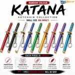 Kart Bazaar Metal Katana Keychain - Mini Samurai Sword Keyring for Car Bike and Bag, Japanese Anime Ninja Key Chain for Men Women and Kids, Retractable Blade Toy Set - Image 5