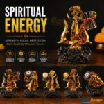 Om Trishul with Damru Rudraksha Idol for Car Dashboard - Lord Shiva Mahadev Gold Plated Statue Showpiece for Home Decor, Office Desk, Pooja Temple & Gift Items - Image 7