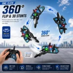 Remote Control Drone for Kids with LED Lights 80M Long Range, 6-Axis Gyro Stable Flight, 360° Flip Stunts, One-Key Takeoff, Rechargeable RC Flying Toy Gift for Boys & Girls - Image 4