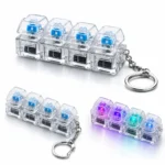 Kart Bazaar Keyboard Keychain with LED Light | Mechanical Switch Fidget Toy Keychain | Clicky Stress Relief Toy | RGB Light Up Key Chain | Gift for Gamers Boys Girls Men Women | Mini Keyboard Fidget Keyring