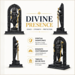 Kart Bazaar Shree Ram Lalla Ayodhya Mandir Murti | Premium Black & Gold Resin Lord Rama Statue Showpiece for Car Dashboard, Home Pooja Mandir, Living Room Office Decor & Spiritual Gifting - Image 5