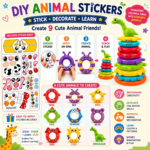 Kart Bazaar Dinosaur Ring Stacking Toy for Kids – Colorful Baby Stacker Tower with 7 Rings & DIY Animal Stickers | Educational Learning Toy for Toddlers, Boys & Girls 6-12 Months to 3 Year - Image 7