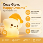 Kart Bazaar Star Night Light, Silicone Nursery Lamp for Baby Room, Rechargeable Touch Control LED Night Lamp, 7 Color Changing Dimmable Bedside Light, BPA Free Soft Home Decor Gift for Boys & Girls - Image 4