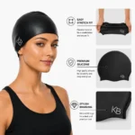 Kart Bazaar Swimming Cap for Women & Men – Waterproof Silicone, Stretchable & Quick-Dry Swim Cap for Long Hair | Ear & Chlorine Protection Pool Cap - Image 4