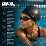 Kart Bazaar Swimming Cap for Women & Men – Waterproof Silicone, Stretchable & Quick-Dry Swim Cap for Long Hair | Ear & Chlorine Protection Pool Cap - Image 5