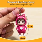 Kart Bazaar Cute Cartoon Keychain with Face Changing Expressions 3 in 1 Kawaii Anime Figure Keyring for Girls Boys & Kids | Funny Mood Changing Doll Keychain for Bags, School Bag, Car Keys & Phone | Compact Quirky Charm - Image 3