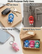 Kart Bazaar Cute Cartoon Keychain with Face Changing Expressions 3 in 1 Kawaii Anime Figure Keyring for Girls Boys & Kids | Funny Mood Changing Doll Keychain for Bags, School Bag, Car Keys & Phone | Compact Quirky Charm - Image 4