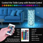 Kart Bazaar Rechargeable Crystal Touch Lamp with Remote Control, 16 RGB Color Changing Night Light, Dimmable LED Table Lamp, USB Rechargeable Bedside Lamp for Bedroom, Living Room, Home Decor, Gifts - Image 2