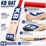 Kart Bazaar Scoop Cricket Bat for Hard Tennis Ball | Wooden Full Size Lightweight Design for Adults & Men | Thick Edges, Wide Sweet Spot, Premium Quality - Image 4