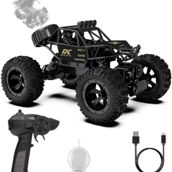 Kart Bazaar 2.4GHz Mist Spray Remote Control Off Road Car for Kids | Rechargeable 4WD RC Monster Truck with LED Lights, USB Type-C Charging, Shock Absorbers