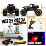 Kart Bazaar 2.4GHz Mist Spray Remote Control Off Road Car for Kids | Rechargeable 4WD RC Monster Truck with LED Lights, USB Type-C Charging, Shock Absorbers - Image 2