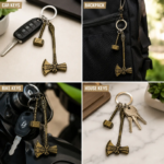 Vintage Battle Axe & Hammer Metal Keychain | Premium Zinc Alloy Antique Bronze Key Ring | Fantasy Warrior Axe Pendant - Image 4