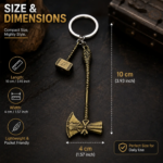 Vintage Battle Axe & Hammer Metal Keychain | Premium Zinc Alloy Antique Bronze Key Ring | Fantasy Warrior Axe Pendant - Image 2