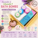 Bath Bombs Gift Set of 5 | Natural Fizzy Bath Bombs with Rich Lather | Moisturizing & Relaxing Spa Bath Bombs for Women Men & Kids | - Image 4