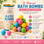 Bath Bombs Gift Set of 5 | Natural Fizzy Bath Bombs with Rich Lather | Moisturizing & Relaxing Spa Bath Bombs for Women Men & Kids | - Image 3