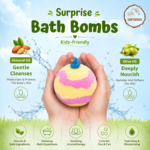Bath Bombs Gift Set of 5 | Natural Fizzy Bath Bombs with Rich Lather | Moisturizing & Relaxing Spa Bath Bombs for Women Men & Kids | - Image 7
