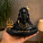 Adiyogi Car Dashboard Idol | Premium Matte Black Resin Lord Shiva Statue with Golden Trishul | Dashboard Figurine for Car, Home & Office - Image 5