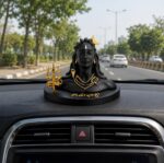 Adiyogi Car Dashboard Idol | Premium Matte Black Resin Lord Shiva Statue with Golden Trishul | Dashboard Figurine for Car, Home & Office - Image 3