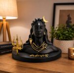 Adiyogi Car Dashboard Idol | Premium Matte Black Resin Lord Shiva Statue with Golden Trishul | Dashboard Figurine for Car, Home & Office - Image 2