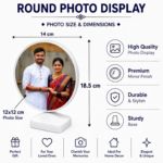 Custom LED Magic Mirror Photo Frame with Warm Light | Personalized Round Photo Display Lamp | USB Powered Mirror Lamp | Unique Gift for Couples, Anniversary, Birthday & Home Décor - Image 2