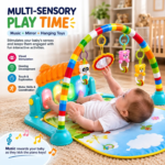 Kick & Play Musical Baby Gym Activity Play Mat with Piano Keyboard, Hanging Toys, Mirror & Soft Play Mat | Sensory Development Gym for Newborn Babies (0-24 Months) - Image 2