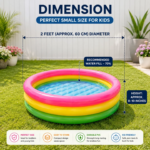 2 Ft Inflatable Kids Swimming Pool | 3-Ring Rainbow Baby Splash Pool | Thick PVC Portable Water Pool for Toddlers, Kids, Indoor & Outdoor Use - Image 2