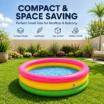 2 Ft Inflatable Kids Swimming Pool | 3-Ring Rainbow Baby Splash Pool | Thick PVC Portable Water Pool for Toddlers, Kids, Indoor & Outdoor Use - Image 5