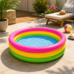 2 Ft Inflatable Kids Swimming Pool | 3-Ring Rainbow Baby Splash Pool | Thick PVC Portable Water Pool for Toddlers, Kids, Indoor & Outdoor Use