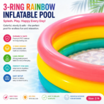 2 Ft Inflatable Kids Swimming Pool | 3-Ring Rainbow Baby Splash Pool | Thick PVC Portable Water Pool for Toddlers, Kids, Indoor & Outdoor Use - Image 6
