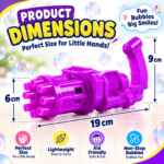8-Hole Automatic Bubble Gun Toy for Kids | Electric Bubble Blaster with Fan | Bubble Solution Bottle & Tray Included | Battery Operated Outdoor Bubble Machine for Boys & Girls - Image 2