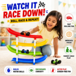 4-Level Ramp Racer Toy Car Track for Kids | Colorful Gravity Racing Track with 2 Mini Cars | Educational Montessori Toy - Image 5