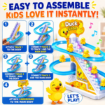 Automatic Stair Climbing Duck Slide Toy with Music & LED Lights | Electric Duck Climbing Track Toy | Educational Toy for Toddlers - Image 4