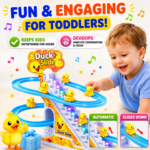 Automatic Stair Climbing Duck Slide Toy with Music & LED Lights | Electric Duck Climbing Track Toy | Educational Toy for Toddlers - Image 5