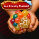Set of 2 Mesh Stress Relief Balls for Kids & Adults | Rainbow Squeeze Grape Balls | Sensory Fidget Toy | Anxiety & Stress Relief | Hand Therapy Exercise Ball - Image 2