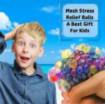 Set of 2 Mesh Stress Relief Balls for Kids & Adults | Rainbow Squeeze Grape Balls | Sensory Fidget Toy | Anxiety & Stress Relief | Hand Therapy Exercise Ball - Image 6