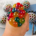 Set of 2 Mesh Stress Relief Balls for Kids & Adults | Rainbow Squeeze Grape Balls | Sensory Fidget Toy | Anxiety & Stress Relief | Hand Therapy Exercise Ball - Image 9