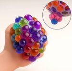 Set of 2 Mesh Stress Relief Balls for Kids & Adults | Rainbow Squeeze Grape Balls | Sensory Fidget Toy | Anxiety & Stress Relief | Hand Therapy Exercise Ball - Image 5