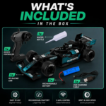 RC Formula Racing Car with Spray Mist & LED Lights | Rechargeable Remote Control Drift Car | 360° Drift High Speed Racing Toy - Image 6