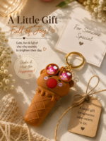Cute Ice Cream Bear Keychain | Shake-to-Make Chu-Chu Sound Toy Keyring | Adorable 3D Silicone Pendant with Heart Eyes | Fun Gift for Kids, Girls & Friends - Image 7