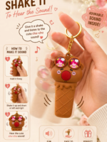 Cute Ice Cream Bear Keychain | Shake-to-Make Chu-Chu Sound Toy Keyring | Adorable 3D Silicone Pendant with Heart Eyes | Fun Gift for Kids, Girls & Friends - Image 3