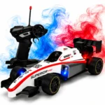 RC Formula Racing Car for Kids | Rechargeable Remote Control F1 Car with Mist Spray, LED Lights, USB Charging & Full Function Steering