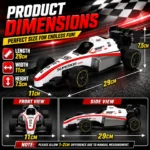 RC Formula Racing Car for Kids | Rechargeable Remote Control F1 Car with Mist Spray, LED Lights, USB Charging & Full Function Steering - Image 2